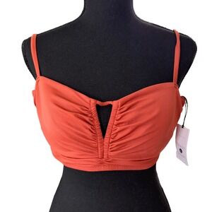 Shade and Shore Bikini Top Womens 36C Coral Swim Coastal Resort Vacation Beach